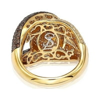 Kolekcija Zlatni Srebrni Prsten Od Srebra Braon Kubni Cirkonij
