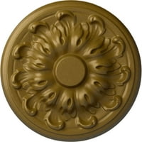 Ekena Millwork 7 8 od 1 2 P Millinski plafonski medaljon, ručno oslikano zlato