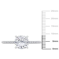 Carat T. G. W. stvorio bijeli safir i karat T. W. dijamant 14kt zaručnički prsten od bijelog zlata