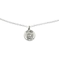 Primal Silver Sterling Silver Antiqued Saint Joseph medalja na kablovskom lancu
