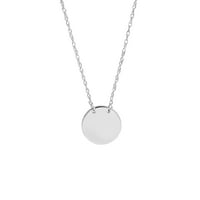 14kt Bijelo zlato soyou kolekcija ženska Podesiva ogrlica od 16- 18 sa Gravirajućim Mini diskom na lancu