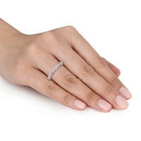 Miabella ženski karat stvorio bijeli safir dijamant Accent 10kt Bijelo zlato Vintage prsten