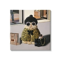 Stupell Industries Sassy Glam Cat Designer Fashion Couture Handbag Slike galerija - wrapped Canvas Print