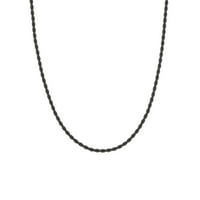 Američki čelik nehrđajući čelik Crna IP-Platirana lančana ogrlica, 24
