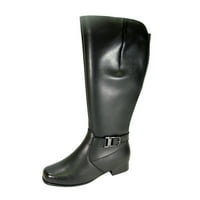 Gillian Women Extra Wide Width Wide water Resistant Coin riding Boots BLACK 12