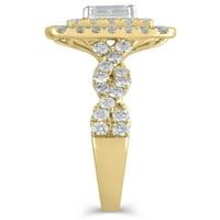 1-karat T. W. Brilliance Fine Nakit smaragdno rezani dijamantski zaručnički prsten od 10kt žutog zlata, Veličina