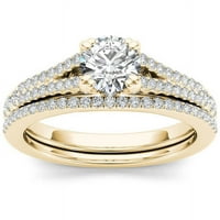 Carat TW Diamond Split Shank Classic 14kt set Zaručničkog prstena od žutog zlata