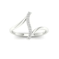 1 6ct TDW Diamond 10k Bijelo zlato Curve Bypass modni prsten