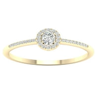 Imperial 1 5CT TDW Diamond 10k žuto zlato Ovalni dijamantski Halo obećavajući prsten
