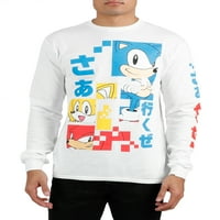 Sonic jež muška i velika Muška grafička majica dugih rukava, veličine s-3XL