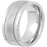 Muški Rebrasti Spiralni Vjenčani Prsten Od Nehrđajućeg Čelika-Muški Prsten