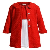 Blagdanska Božićna haljina za mlade djevojke sa prošivenim kaputom, veličine 4-16