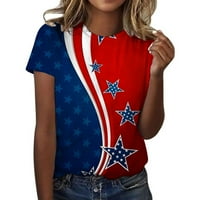Ženski vrhovi Amerika Košulja za zastavu Žene Nezavisnosti Dnevna odjeća Grafičke majice kratkih rukava Grafičke