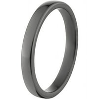 Ravni Crni cirkonijumski prsten sa poliranom završnom obradom