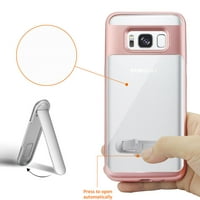 Samsung Galaxy S Edge S Plus Transprant futrola za branik sa postoljem u prozirnom ružičastom zlatu za upotrebu