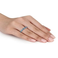 1-karat T. G. W. London-plavi Topaz i bijeli Topaz srebrni prsten za godišnjicu