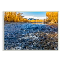 Stupell Industries Serene Babbling Potok lišće oko jezera vode fotografija Neuramljena Art Print Wall Art,