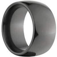 Poluokrug Crni cirkonijumski prsten sa visoko poliranim završetkom