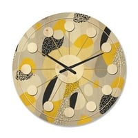 Designart 'Abstract Retro Pattern Design V' Mid-Century Modern Wood Wall Clock
