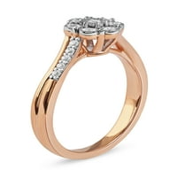 Imperial 10k Rose Gold 1 4CT TDW dijamantski klaster cvijet ženski modni prsten