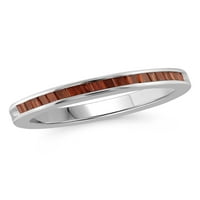 JewelersClub dijamantski prstenovi za žene-0. Karatni crveni dijamantski prsten Nakit - Sterling srebrne trake za žene -- prsten od JewelersClub