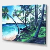 Tropska Plaža U Ljetnom Raju Sa Slikama Palmi Na Platnu Art Print