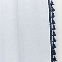 Ekskluzivne kućne zavjese resice ukrašene prozirnim džepnim zavjesama za Zavjese par, 54x84, Indigo