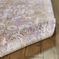 Tirza Luxury Distressed Ornamental Accent Rug, Dusty Lavendar Gold, 2ft 3ft