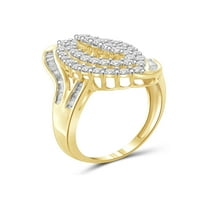 JewelersClub 14k pozlaćeno srebro 1. Karatni bijeli dijamantski prsten za žene