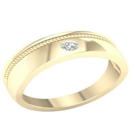 Imperial 1 6Ct TDW Diamond 10k muški pasijans prsten od žutog zlata