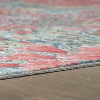 Mohawk Home Prismatic Lava Tropical Contemporary Abstract Precision Printed Area Rug, 8'x10', Pink & Blue