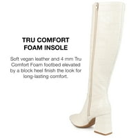 Kolekcija Journee Womens Landree Tru Comfort Foam Wide Calf Block Heel Visoke Čizme Za Koljena