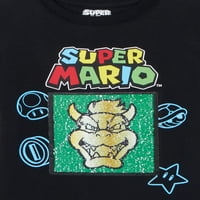 Super Mario Bros. Majica Sa Šljokicama Za Dječake, Veličine 4-18