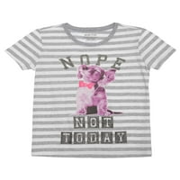Grafička Majica Sa Prugama Za Djevojčice Ne Ne Danas