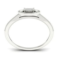 1 5CT TDW dijamant S Sterling Silver klaster prsten
