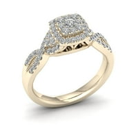 1 2ct TDW Diamond 10k zaručnički prsten od žutog zlata sa uvijanjem