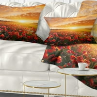 Designart prelijepo polje maka na zalasku sunca - apstraktni jastuk za bacanje - 12x20