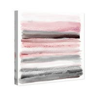 Pista Avenue Abstract Wall Art Canvas Prints 'Pink Sunset' Patterns-Pink, Grey
