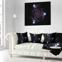 Designart ljubičasti fraktalni cvijet na tamnom - cvjetni jastuk-16x16