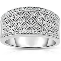 Karat TW dijamantski srebrni prsten sa jednostrukim Hi i okruglim dijamantima