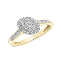 Za uspomenu 1 5ctw dijamant 10kt Ovalni oreol zaručnički prsten od žutog zlata