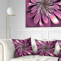 Designart svjetlucavi bujni ljubičasti fraktalni cvijet - cvjetni jastuk-18x18