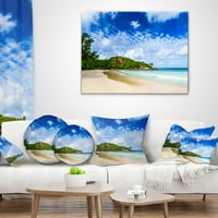 Designart Sejšeli mirna tropska plaža-moderni jastuk za bacanje morskog pejzaža - 12x20