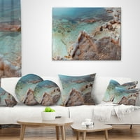 Designart obala Mrtvog mora sa Kristalizovanom soli - pejzažni štampani jastuk za bacanje - 16x16
