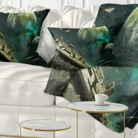 Designart Alien Planet - apstraktni jastuk za bacanje - 12x20
