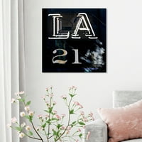 Wynwood Studio Cities and Skylines Wall Art Canvas Prints ' LA ' Sjedinjene Američke Države gradovi - bijela, crna