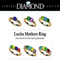Nana Lucita za odrasle ženske majke prsten 1-Kamenje u 10k žutom zlatu, poklon za Majčin dan-Veličina 6.