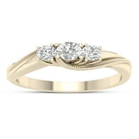 Imperial 1 2CT TDW dijamant 10k zaručnički prsten od žutog zlata od tri kamena