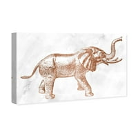 Wynwood Studio životinje zid Art Canvas Prints' Elephant Copper ' Zoo and Wild Animals-Pink, White