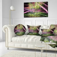 Designart Green Pink Magical fraktalni uzorak - apstraktni jastuk za bacanje - 12x20